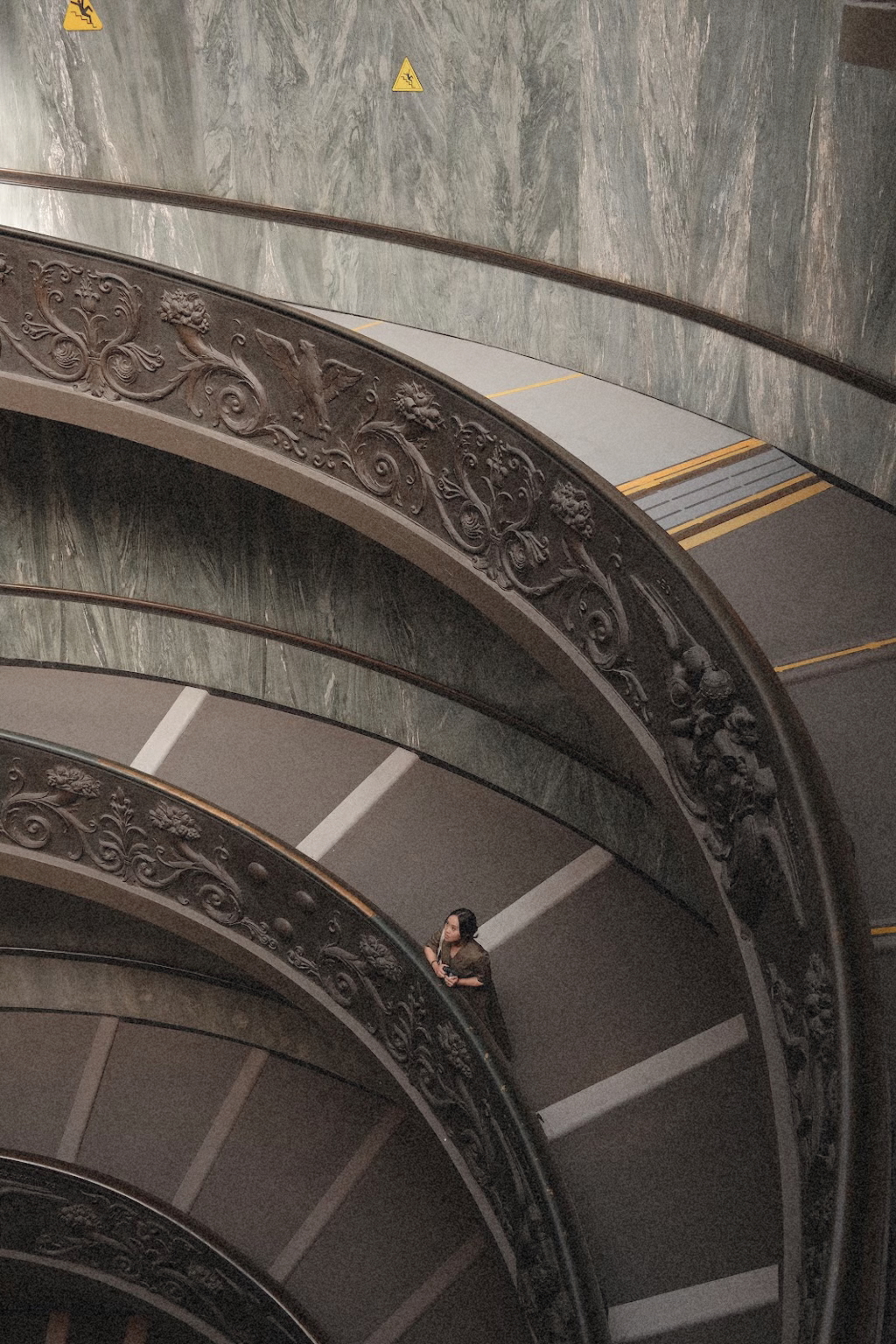 Curving architectural staircase